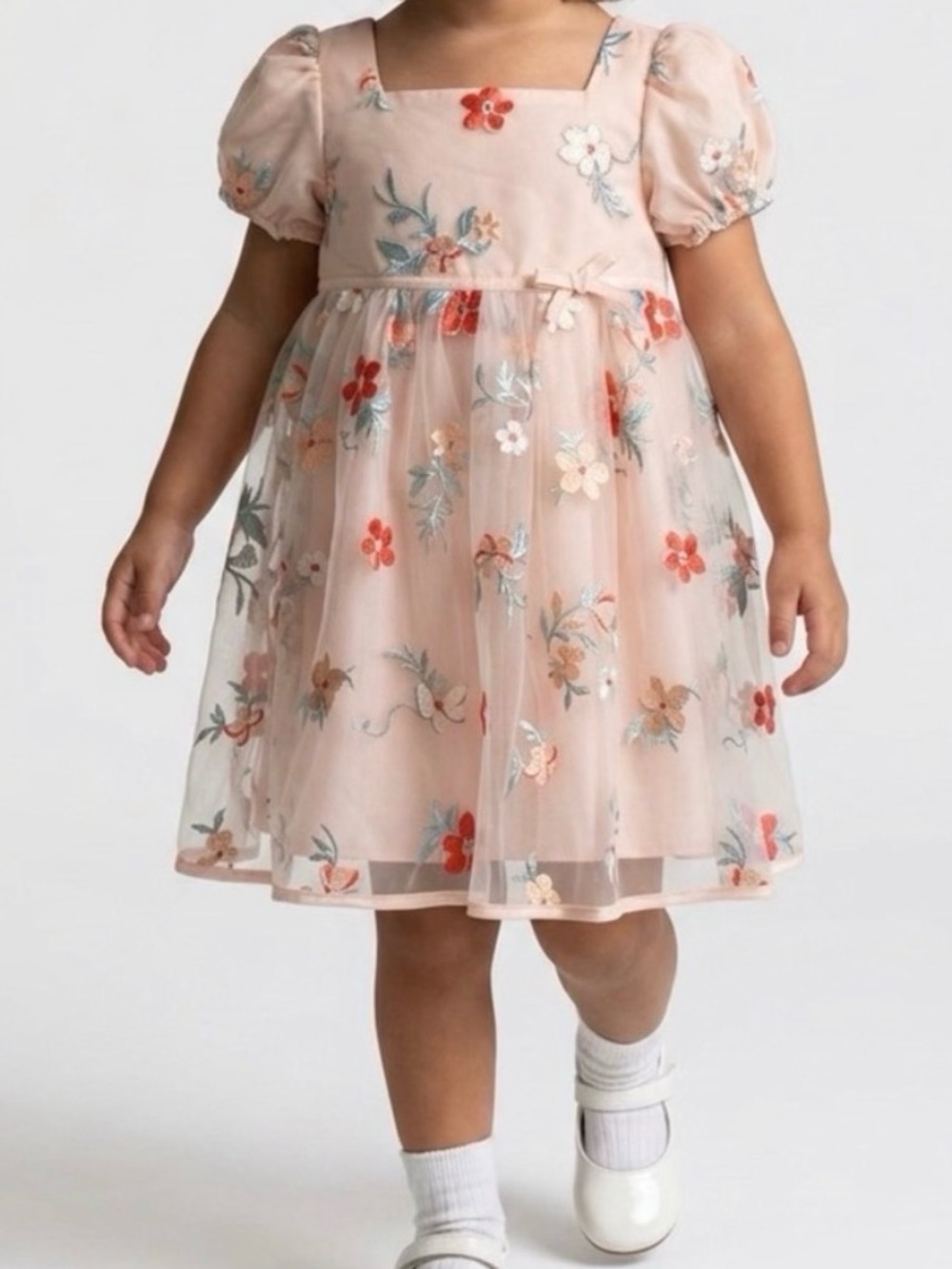 Christian Siriano Peach Embroidered Dress
